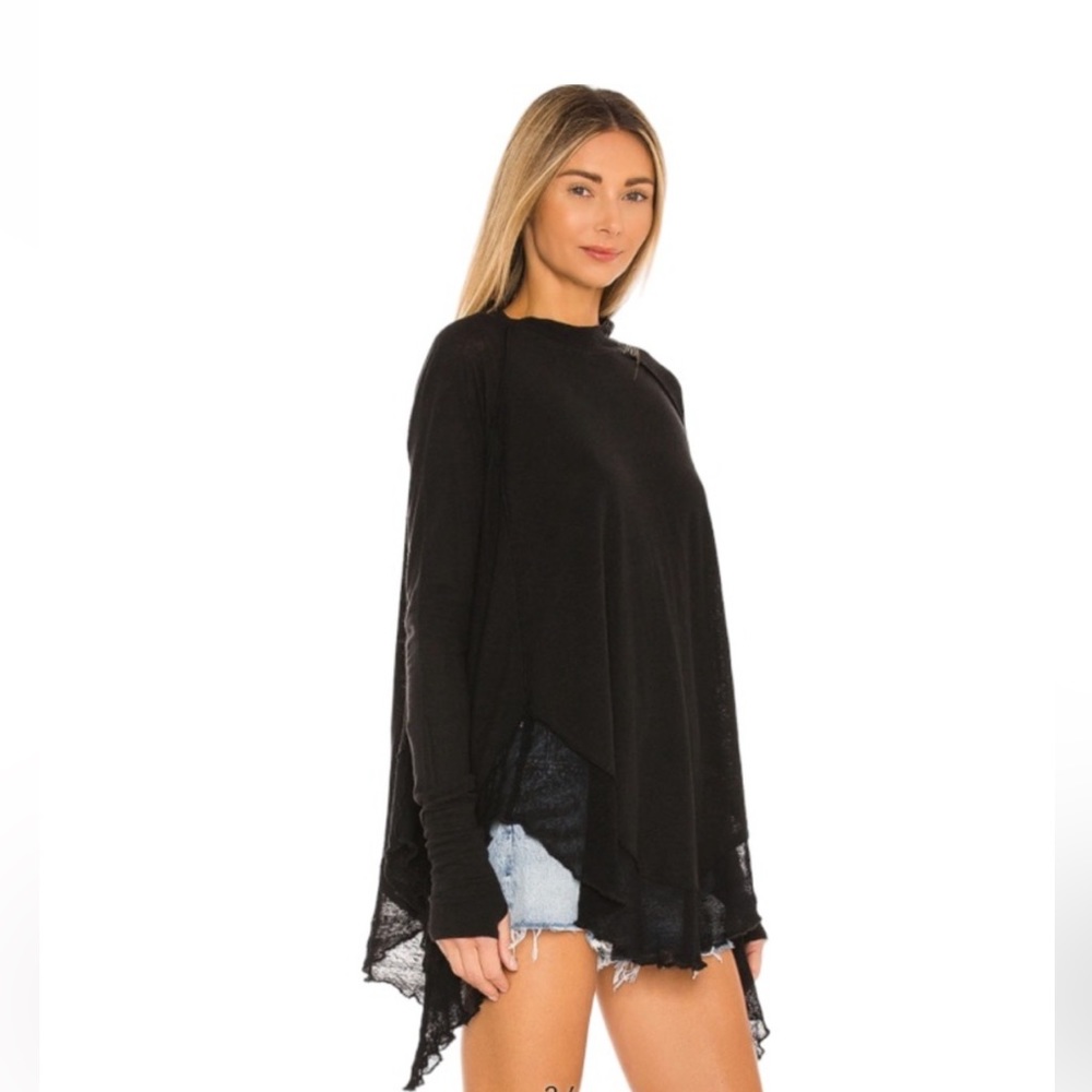Free People We The Free starlight tee in washed black, size S. Runs large.